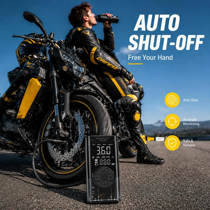 Father'S Day 150PSI Portable Tire Inflator with Digital Gauge & Auto-Off – Fast 5X Car Air Pump for Tires, Motorcycle, Bike, Balls – Perfect Car Gift for Men Women