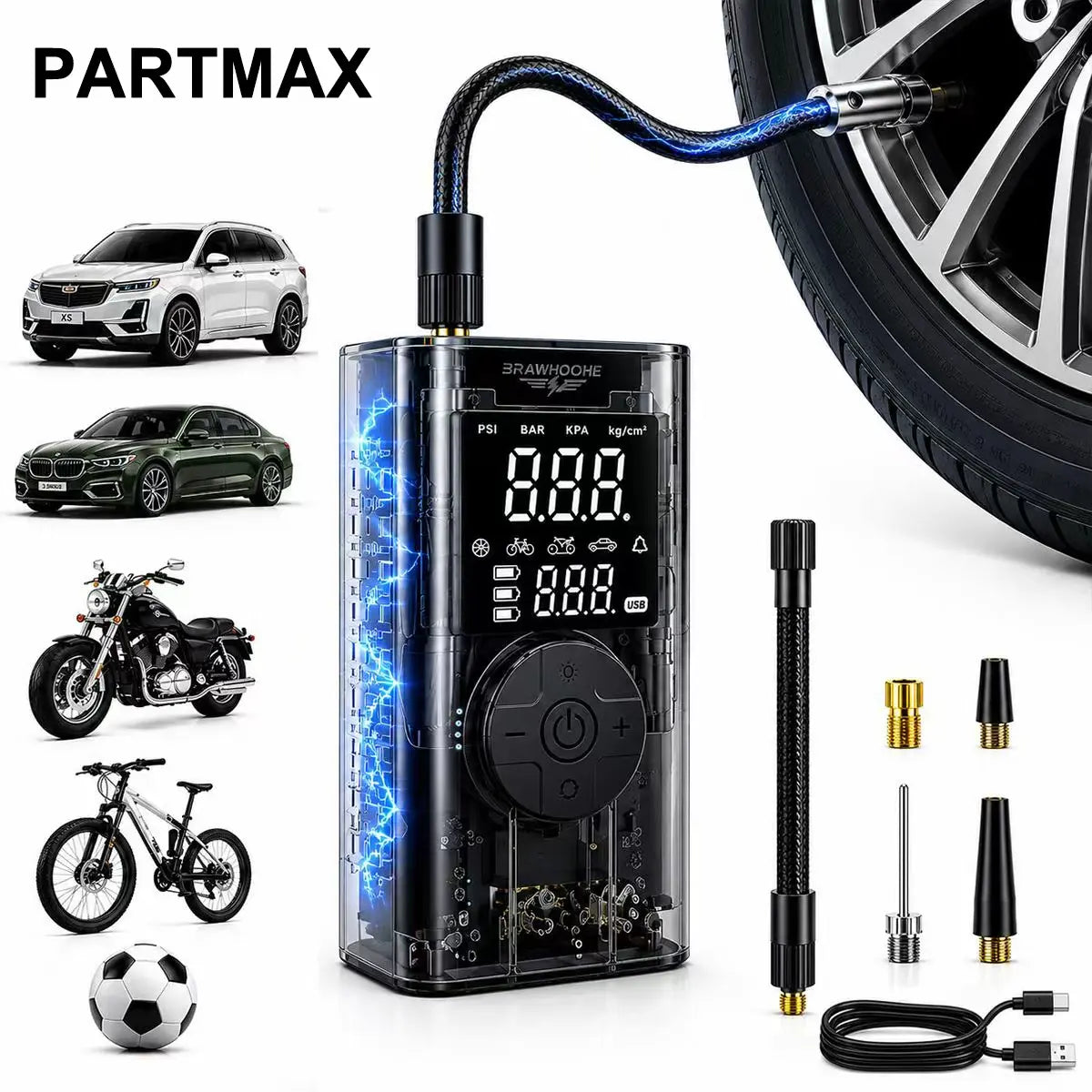 Father'S Day 150PSI Portable Tire Inflator with Digital Gauge & Auto-Off – Fast 5X Car Air Pump for Tires, Motorcycle, Bike, Balls – Perfect Car Gift for Men Women