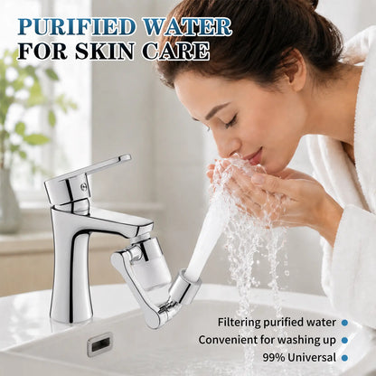 SOPAMI 3D Filter Faucet Set - Multi-Angle Swivel Faucet Aerator with 3 Included Filter Cartridges, Anti-Splash Soft Aeration, Transparent Visible Filter Housing, Compatible with Kitchen, Bathroom & Laundry Faucets