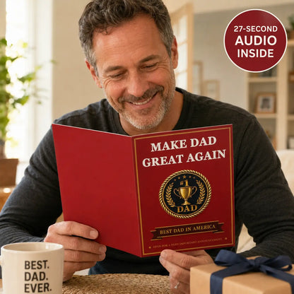 Hilarious Father’S Day Talking Card for Dad – 27-Second Real Presidential Voice, 5X7 Funny Gift for Dad, Husband, Grandpa from Son or Daughter